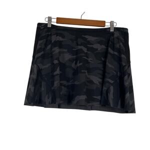 Athleta Match Point Skort Black Camo Sz Large Pockets Tennis Pickleball Athletic